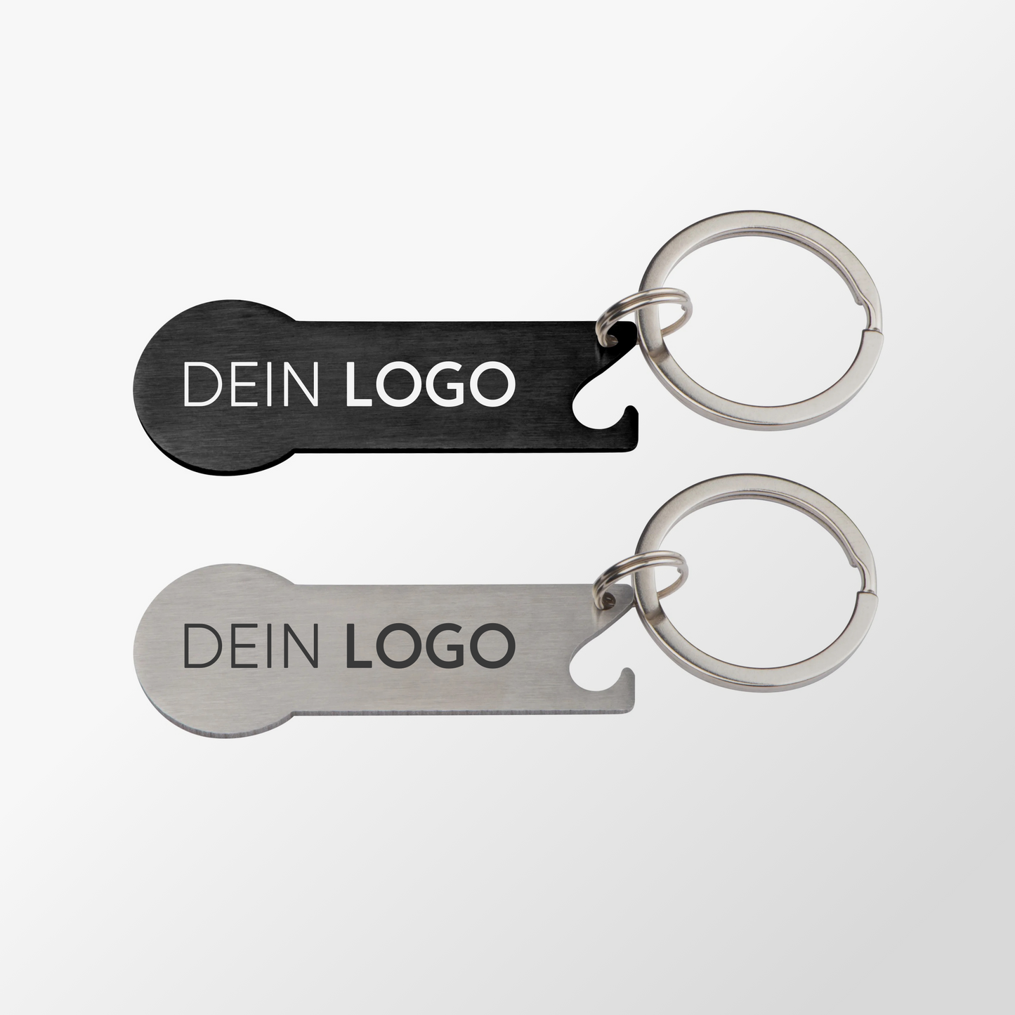 2-in-1 Metall-Schlüsselanhänger mit Logo