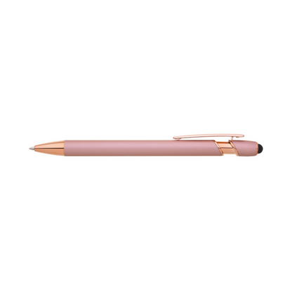 Metall-Kugelschreiber ROSÉGOLD mit Touchpen und Logo